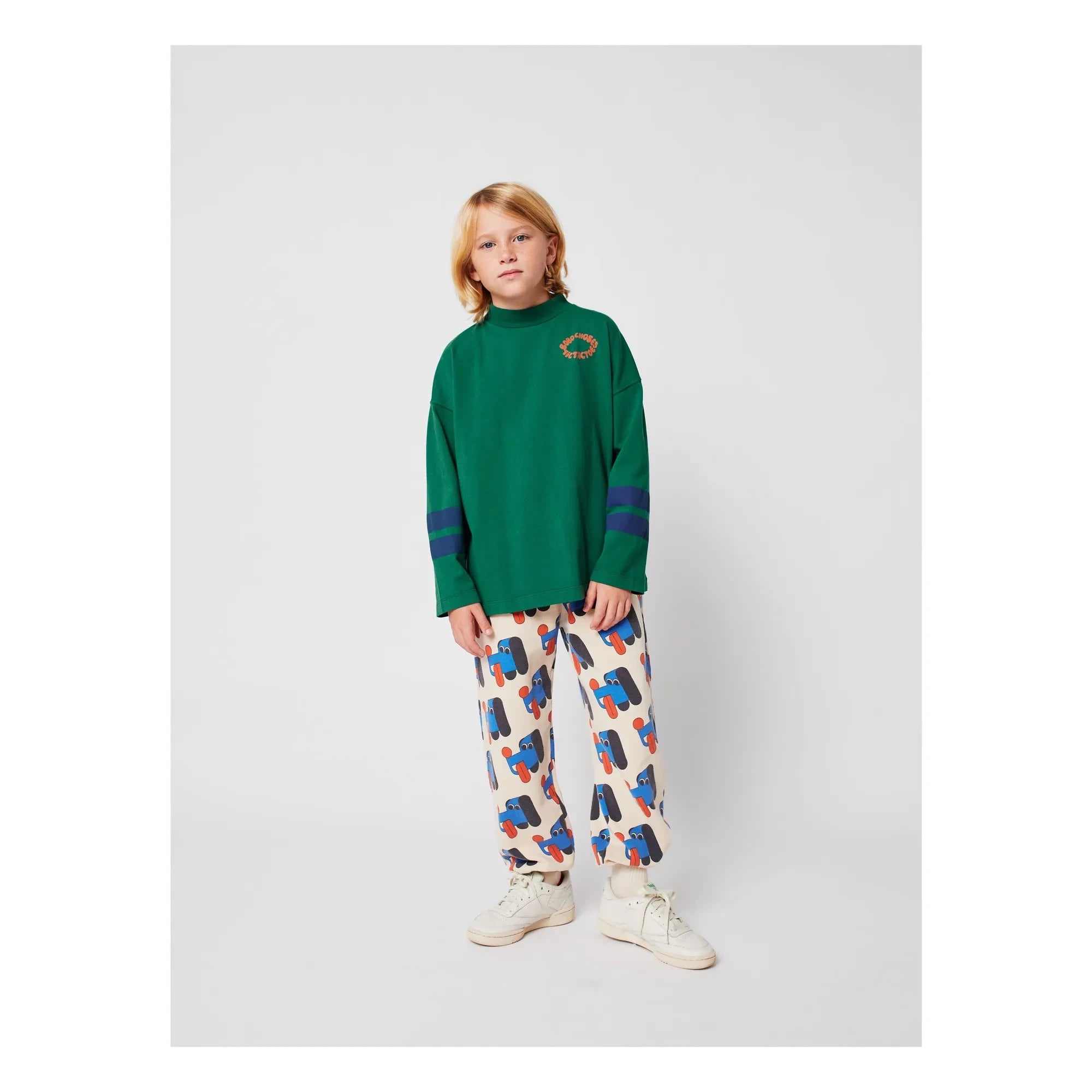 Bobo Choses - T-Shirt mit Stehkragen aus Bio-Baumwolle, Tic Tac Toe | Grün