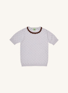 FUB - Organische Baumwolle Pointelle Pullover | Lila