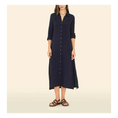 Xirena - Boden Baumwoll-Gaze-Kleid | Dunkelblau