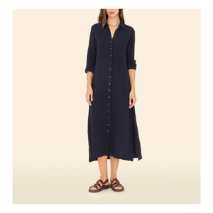 Xirena - Boden Baumwoll-Gaze-Kleid | Dunkelblau