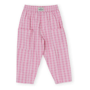 Goldie + Ace – Hose mit Vichykaro-Taschen | Pink