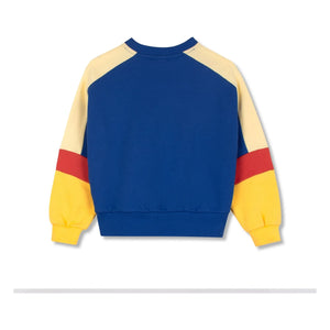 Wynken - Sweatshirt aus Bio-Baumwolle mit Farbblockdesign | Dunkelblau