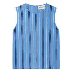 Bompard - Blauer Pullover aus Leinen, Baumwolle und Seide mit Streifen