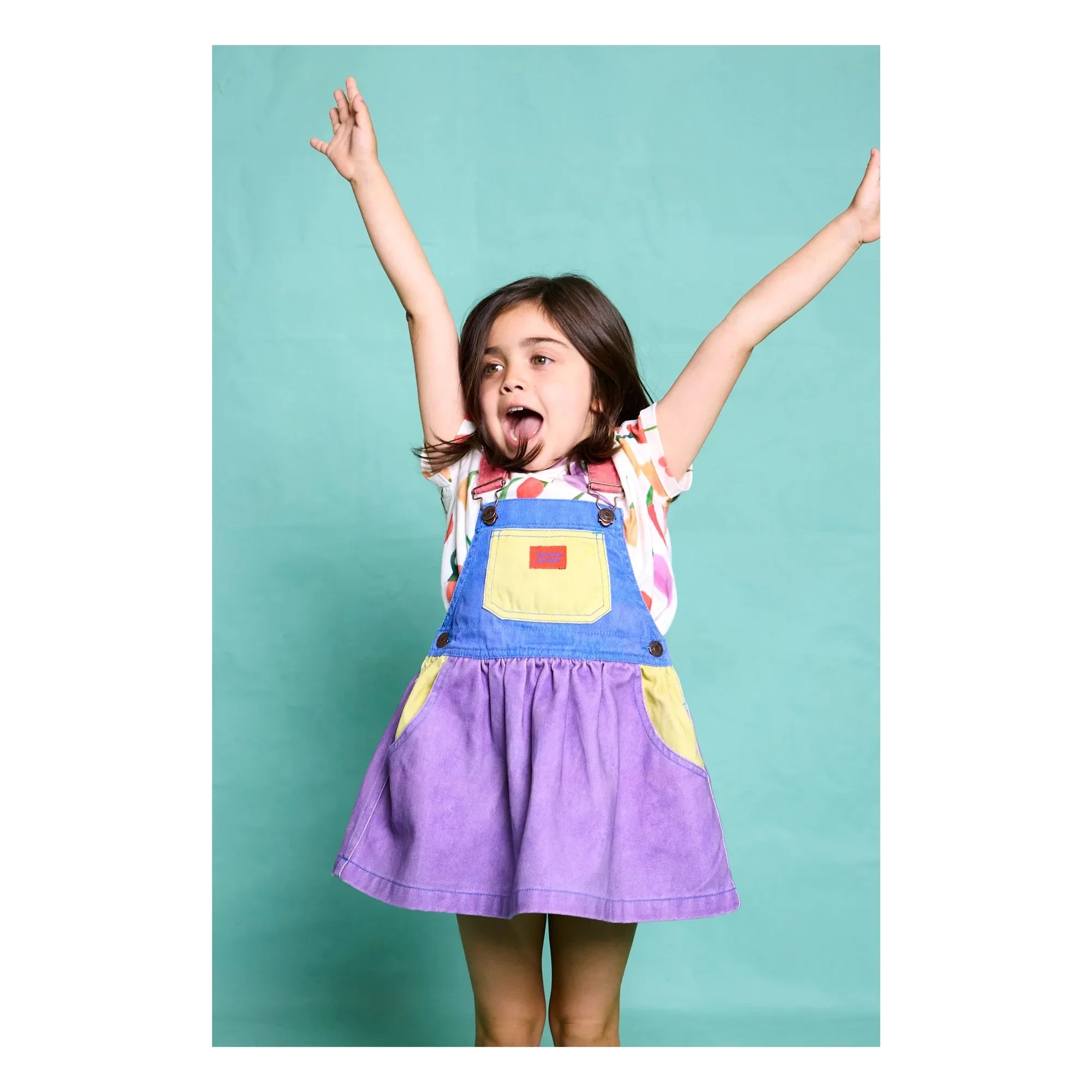 Favorite People - Colorblock Mozzarella Latzhosenkleid | Lila