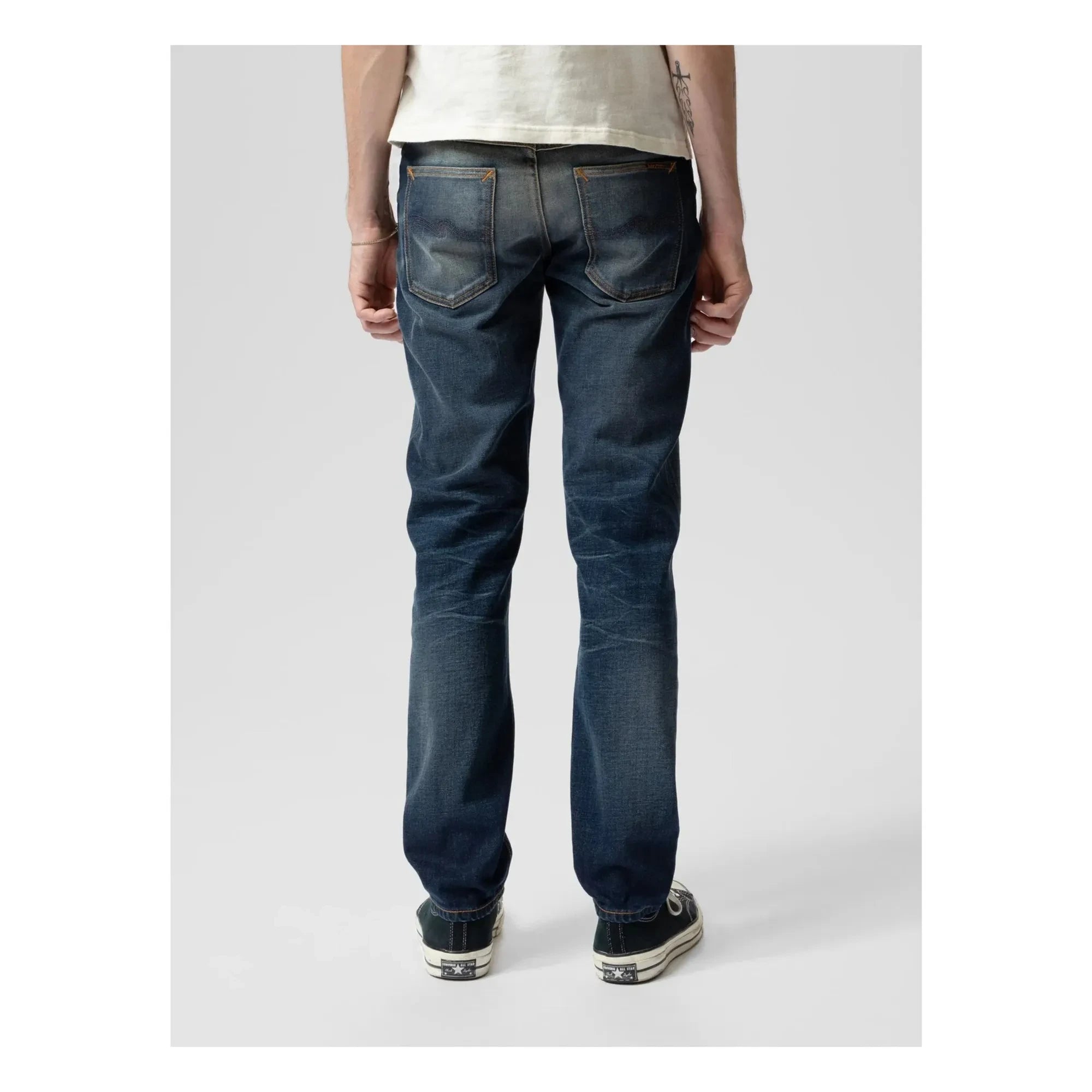 Nudie Jeans - Solid Ollie Lost Light Baumwolljeans | Verblasstes blaugrau
