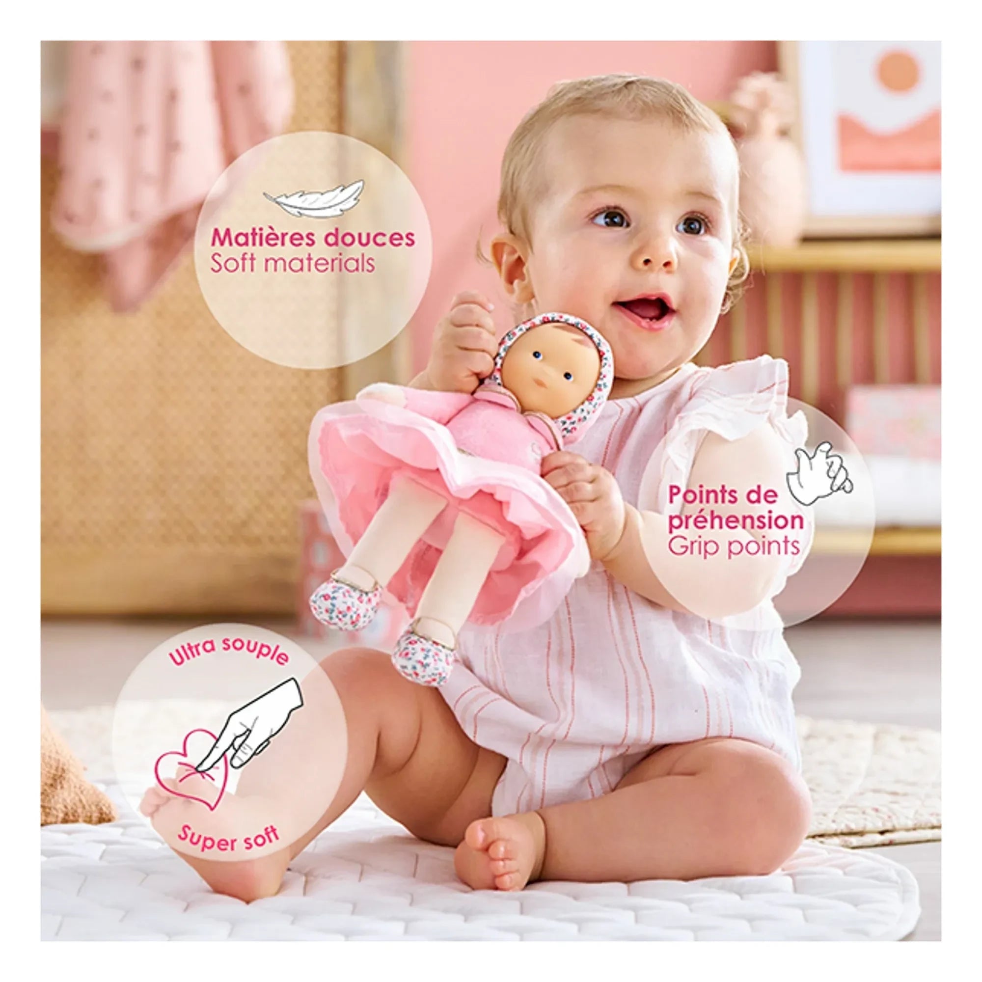 Corolle - Mein Kuscheltier - Miss Ballerine Rose Grenadine | Blasses Rosa