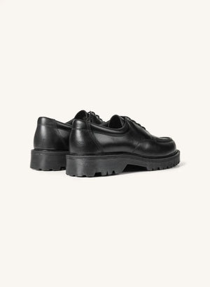 Garment Project - Pete Moc Toe Leder Derby Schuhe | Schwarz