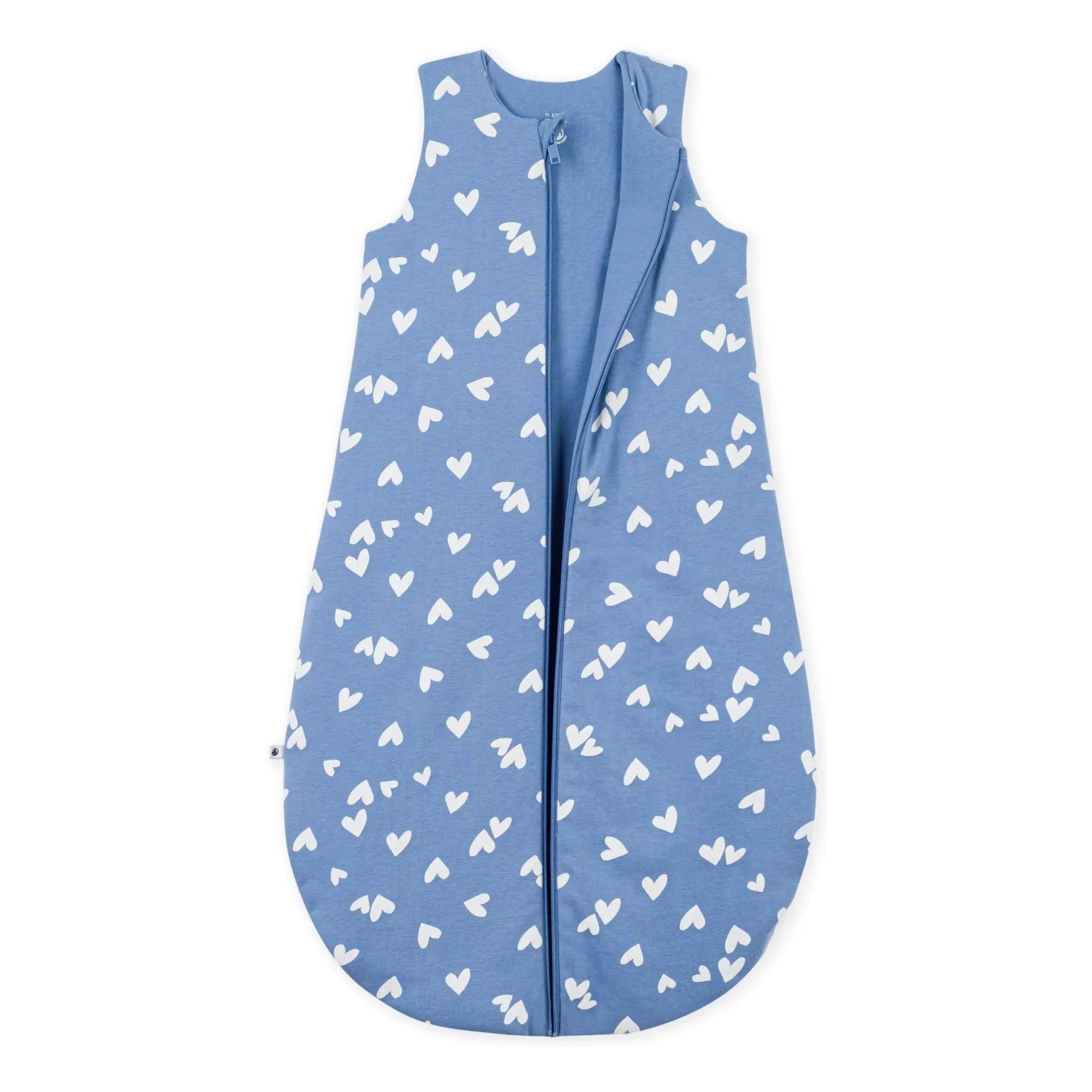 Petit Bateau - Kalp Desenli Organik Pamuk Uyku Tulumu | Blue