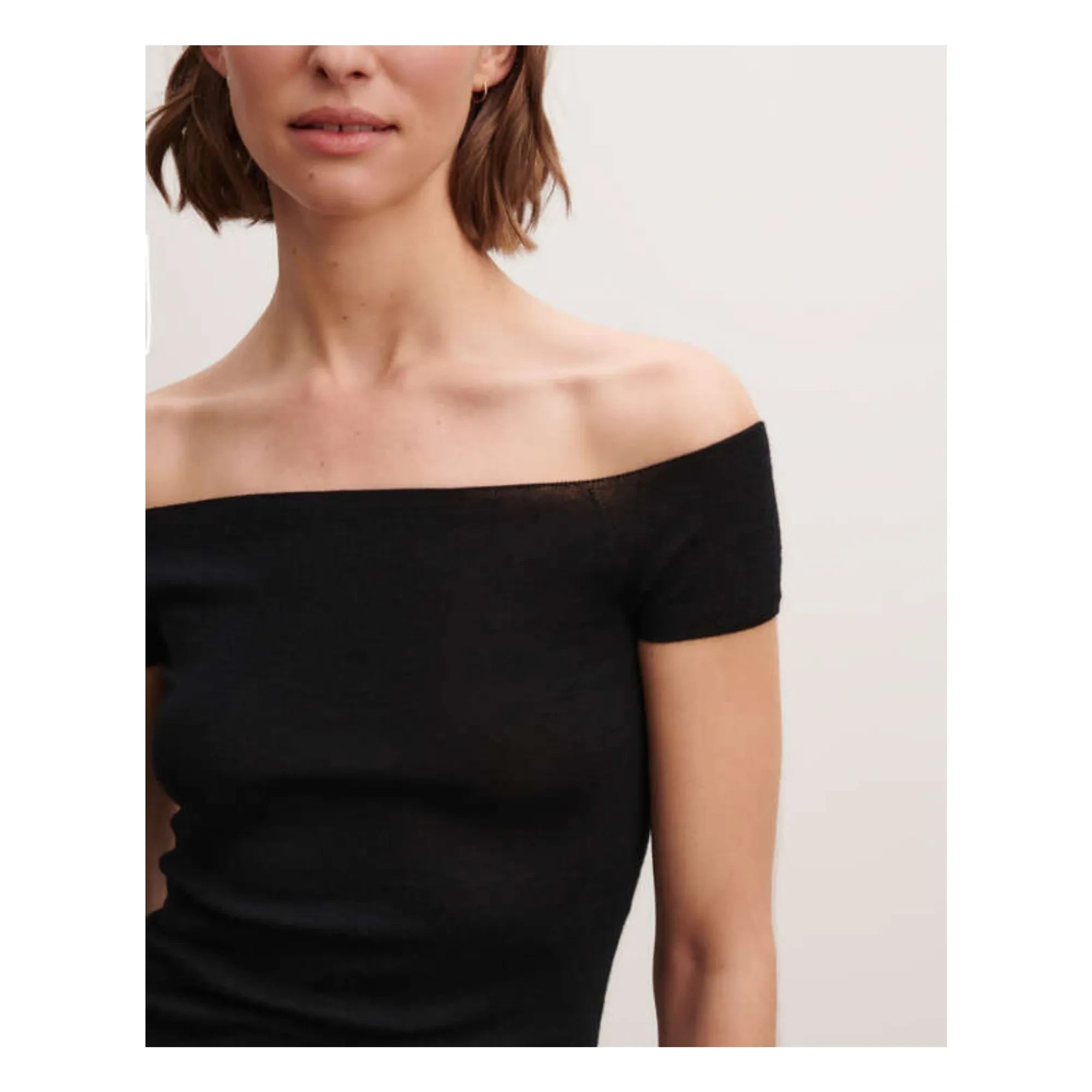 Bompard – Kaschmir- und Seiden-Bardot-Pullover | Schwarz