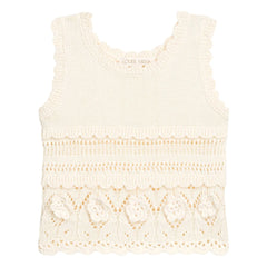 Louise Misha - Maelyse Besticktes Strickoberteil | Creme