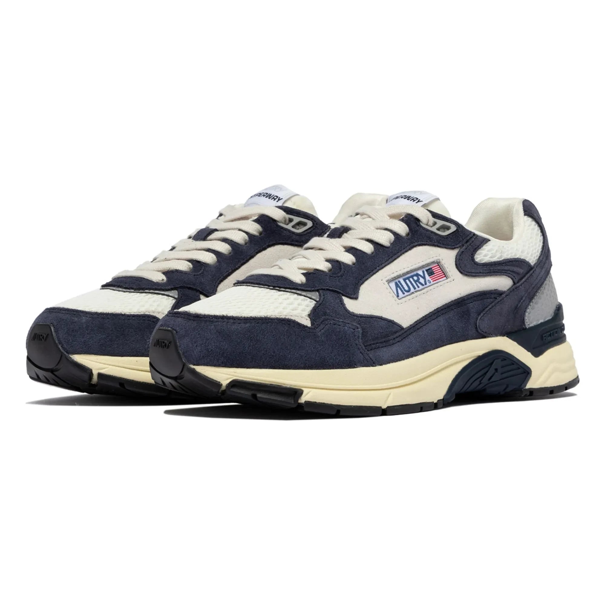 Autry - Hyperway Zweifarbige Sneaker aus Wildleder | Marineblau