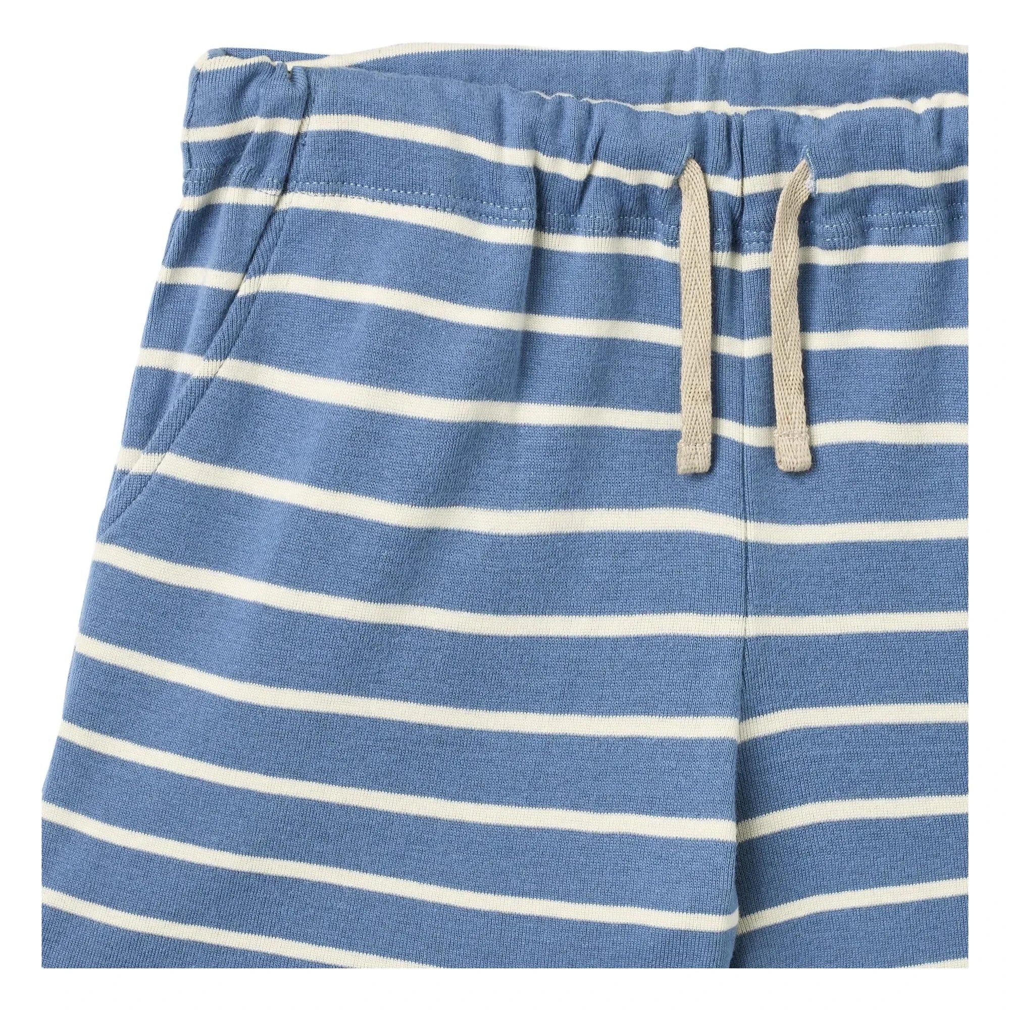 Wheat – Gestreifte Jersey-Shorts aus Bio-Baumwolle | Blau