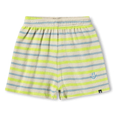 Molo - Gestreifte Bio-Baumwoll-Shorts | Cremeweiß