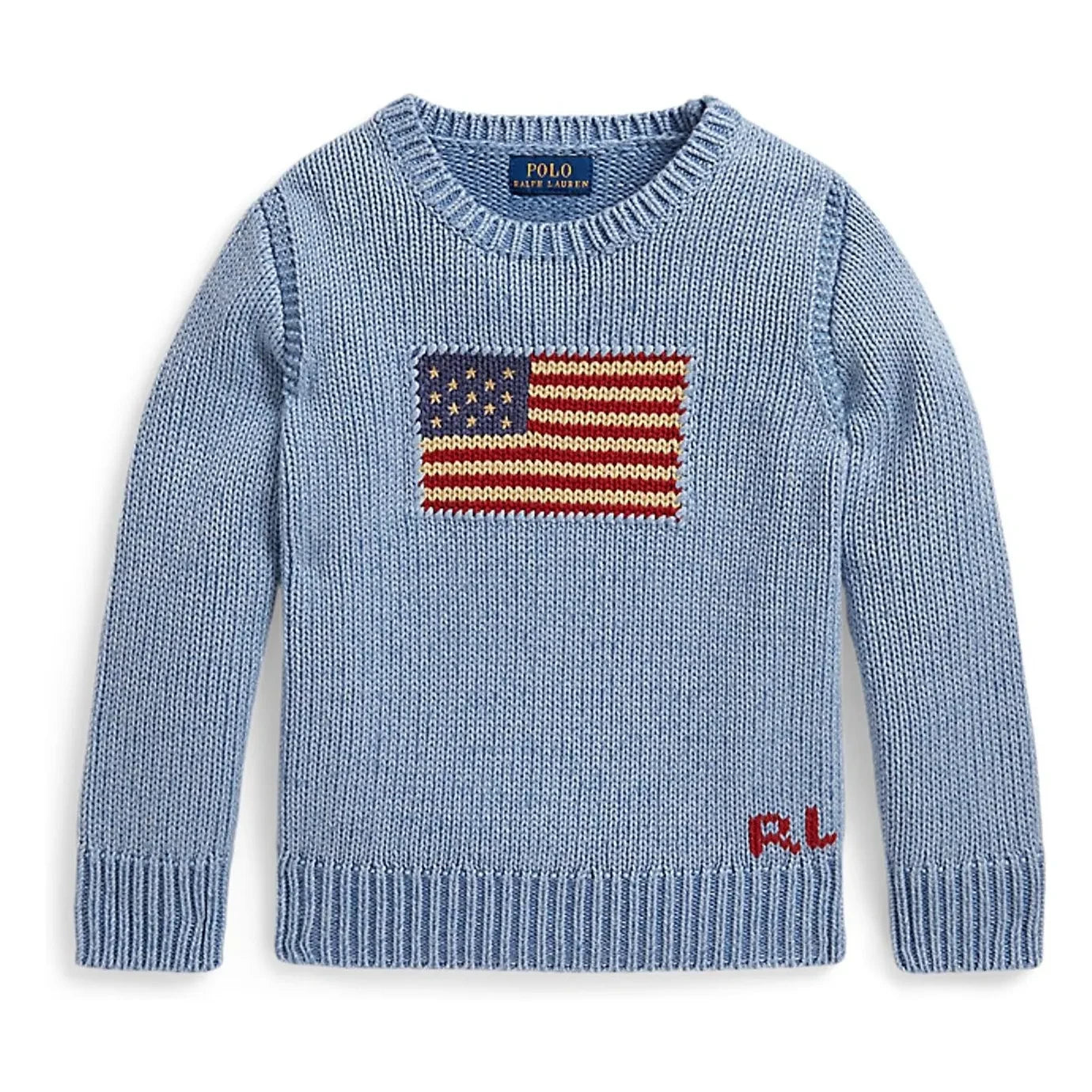 Ralph Lauren - Pullover mit amerikanischer Flagge | Hellblau