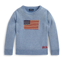 Ralph Lauren - Pullover mit amerikanischer Flagge | Hellblau