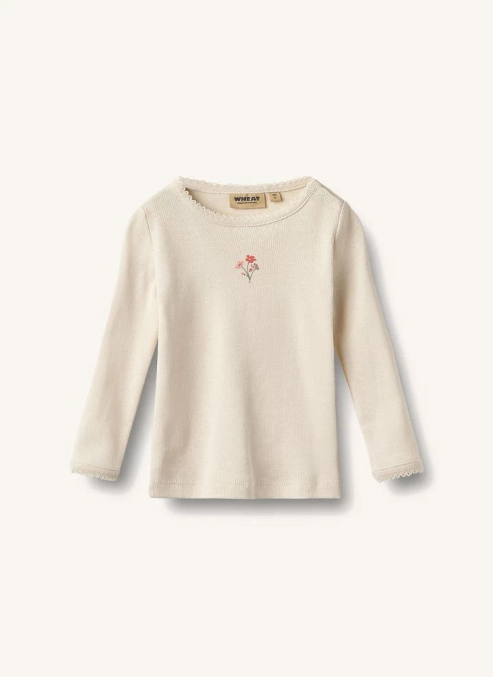 Wheat - Belis Fleur organik pamuklu Tişört | Ivory