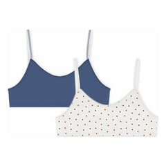 Petit Bateau - 2'li Organik Pamuk Kalp Sütyen Seti | Beyaz