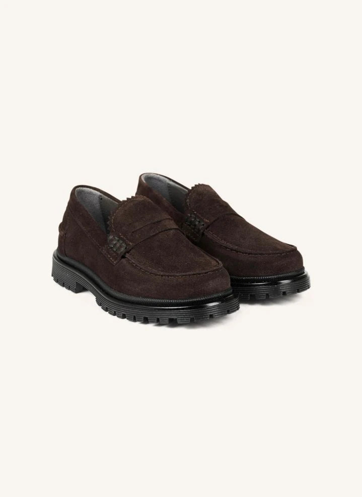 Angulus - Brown Süet Loafer Mokasenler