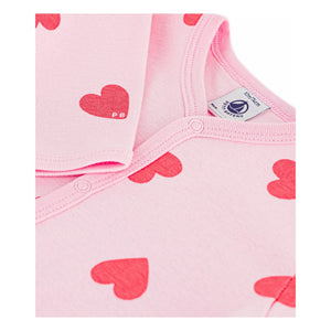 Petit Bateau - Gute Nacht Herzen PB Schlafanzug | Rosa