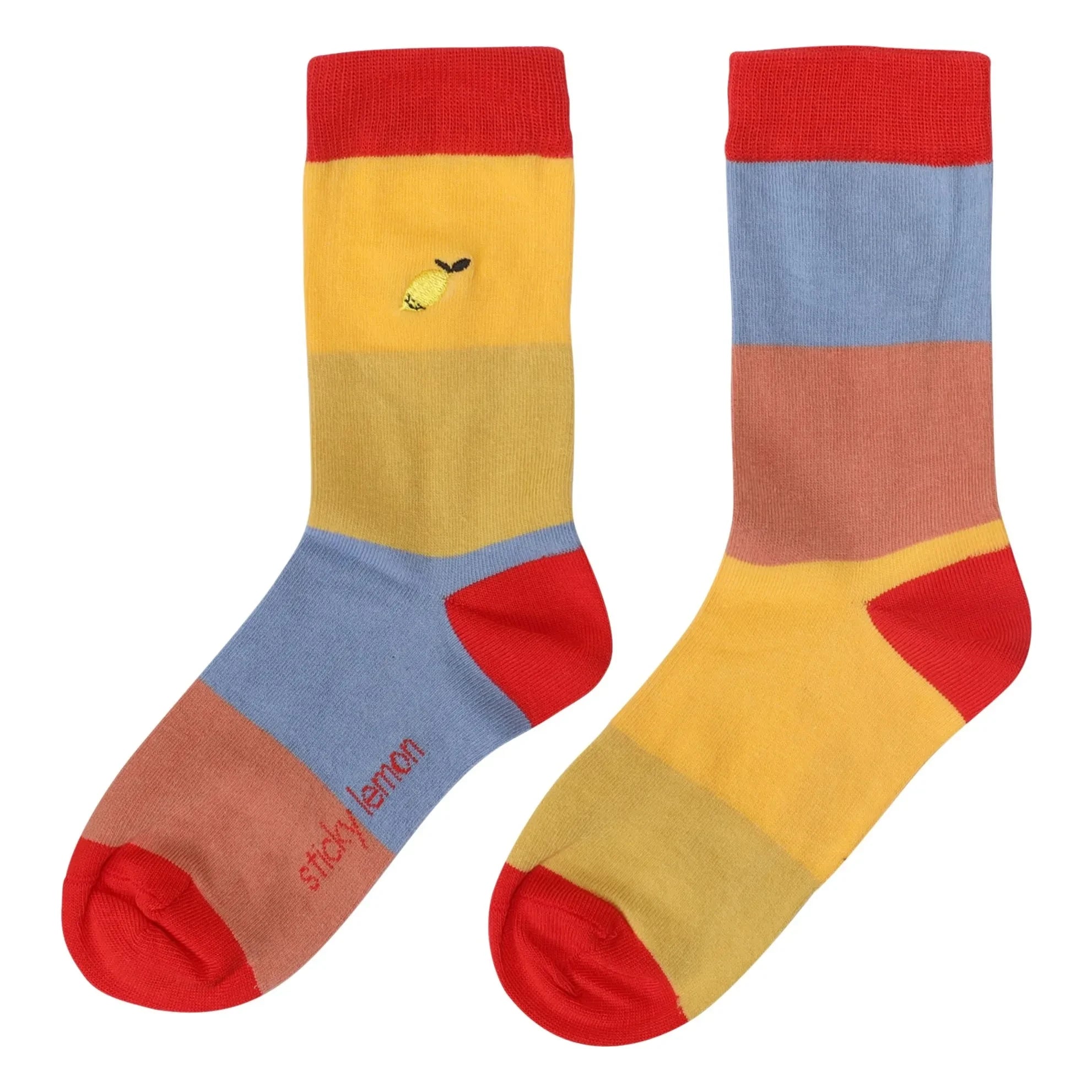 Sticky Lemon - Gestreifte Zitronensocken | Gelb