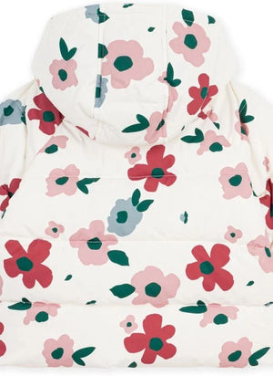 Petit Bateau - Bebek Çiçek Desenli Şişme Mont | Ecru