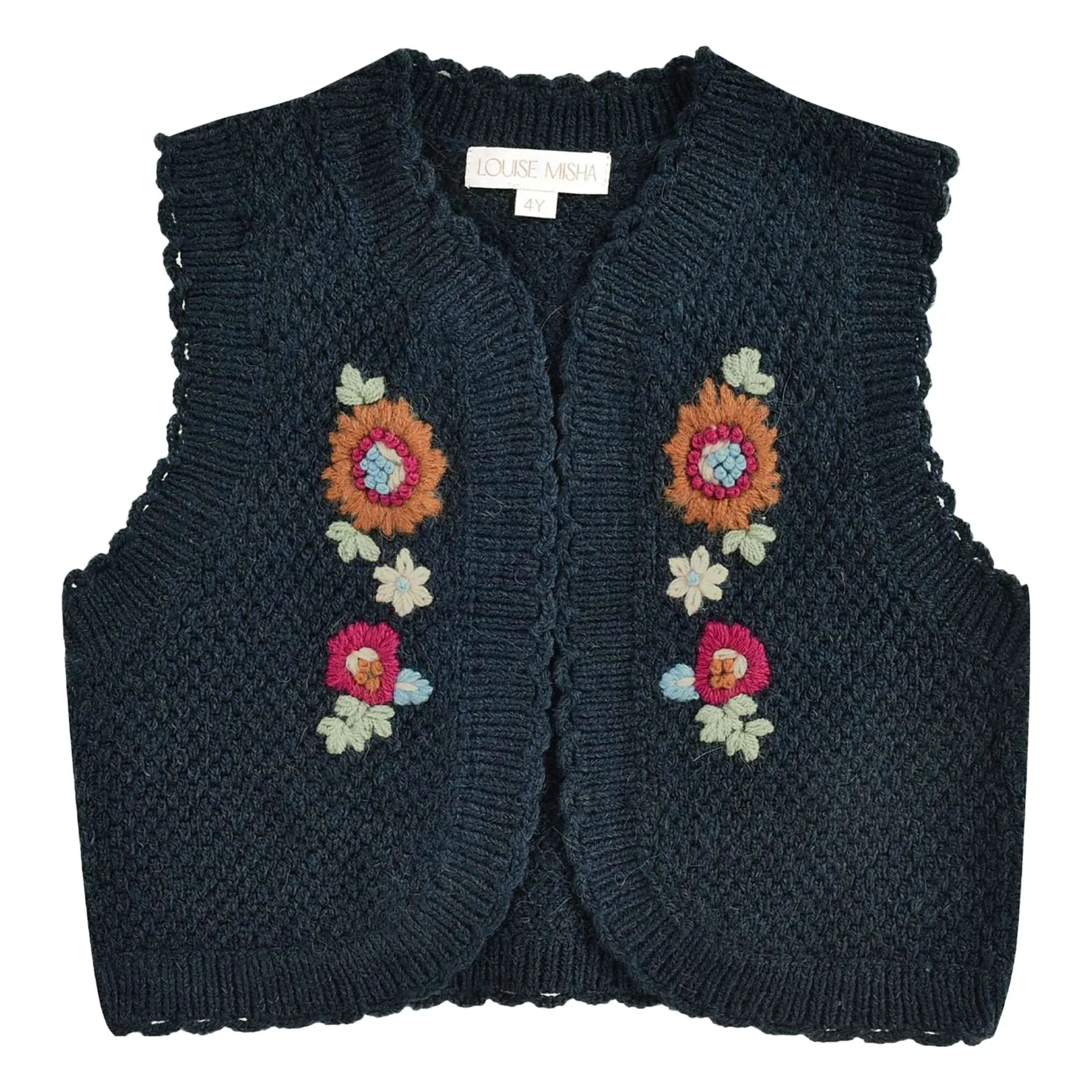 Louise Misha - Sylna Wollstrickjacke | Marine