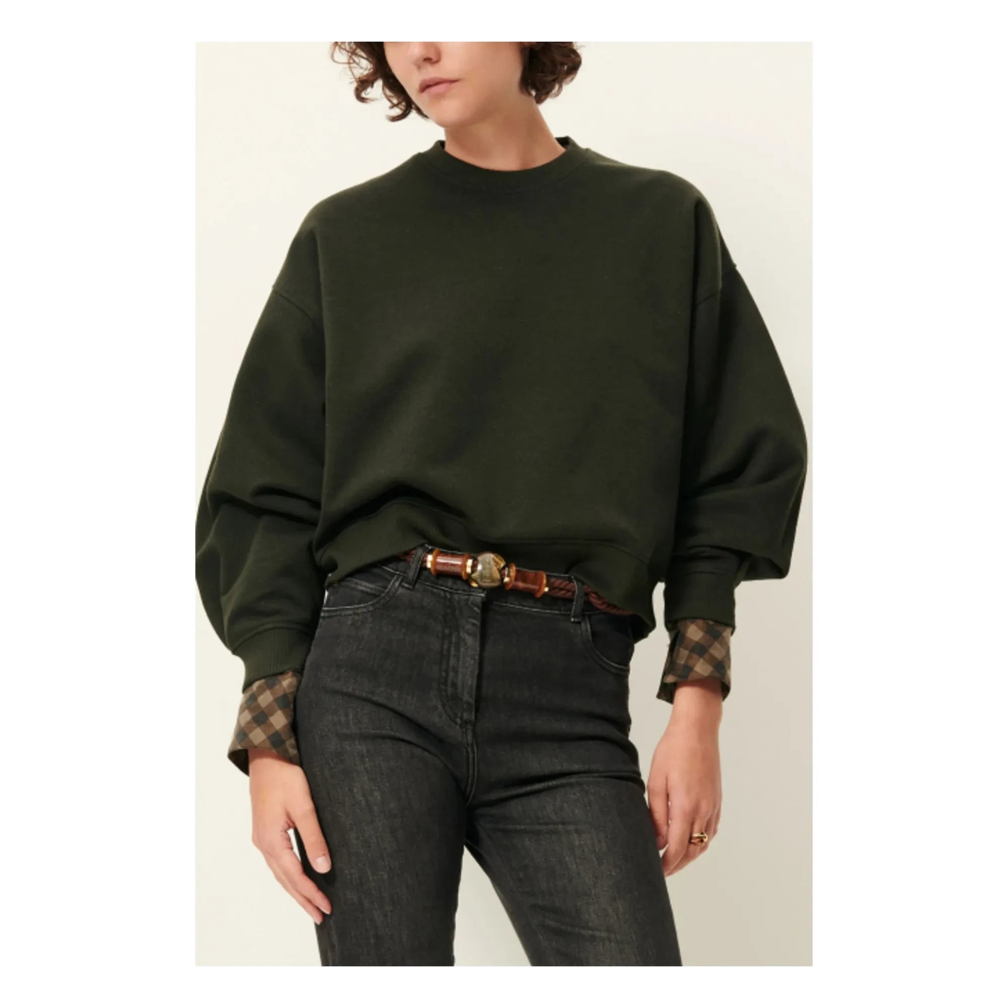 Sessùn - Yuki Metallic Sweatshirt | Dunkelgrün
