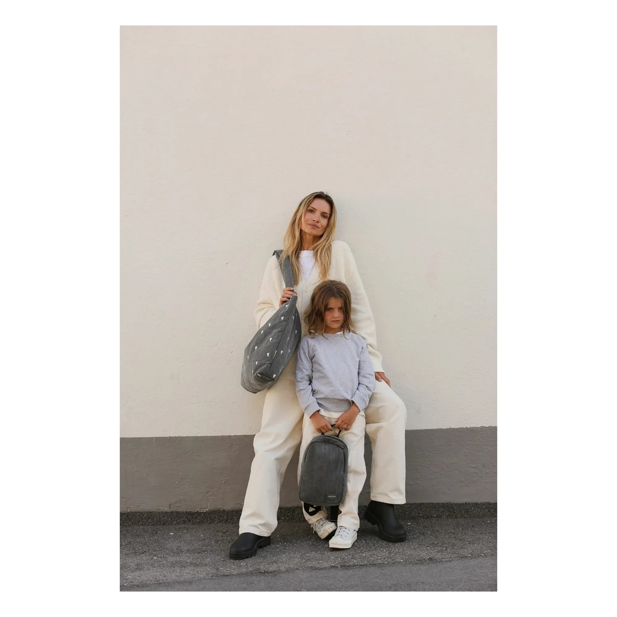 Studio Noos - Hearts Wickeltasche | Grau