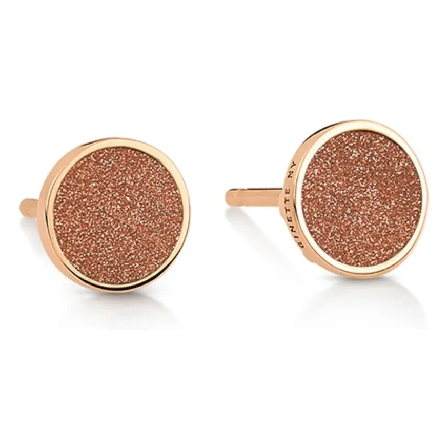 Ginette NY - Disc Ever Ohrringe | Goldener Sandstein