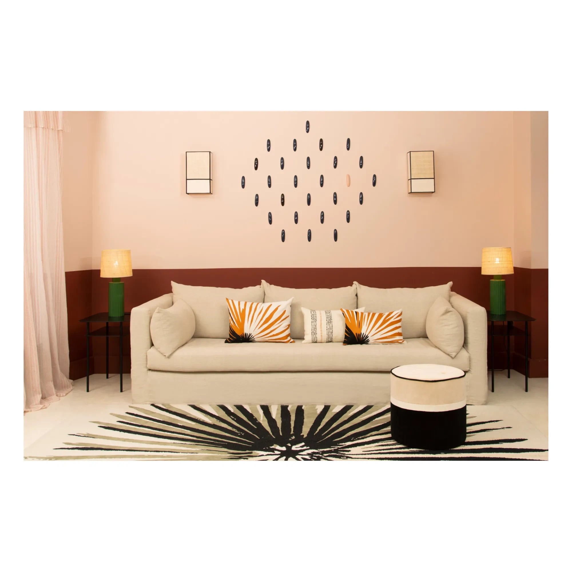 Maison Sarah Lavoine - Léo Pouf aus Samt | Beige