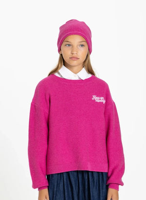 Smallable Kid - Shelly "Keep On Moving" Wolle Pullover | Fuchsia