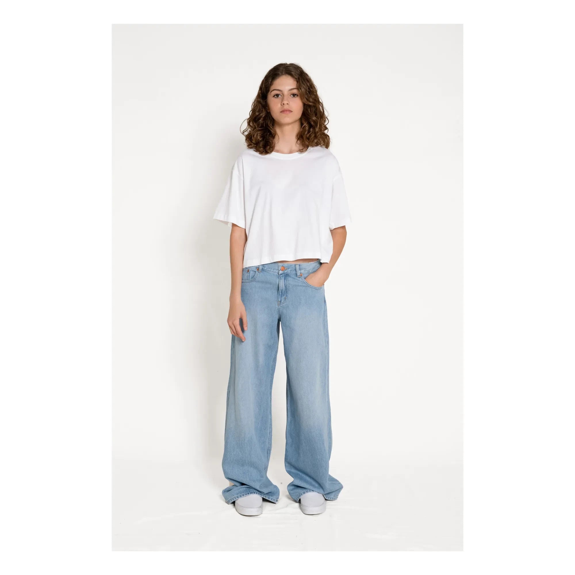 Finger in the nose – April Wide-Leg Baggy Jeans | Faded Denim