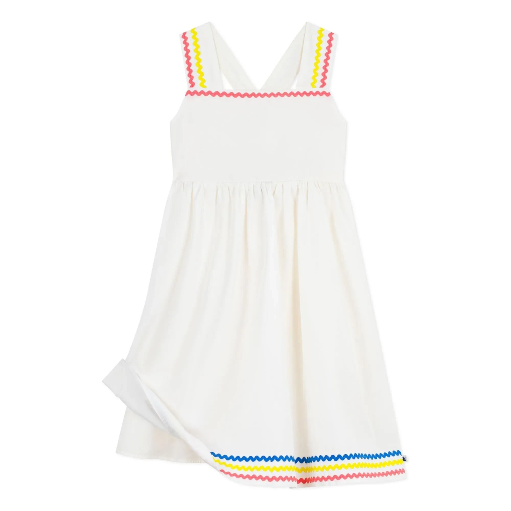 Petit Bateau – Trägerloses Kleid aus Bio-Baumwollpopeline | Weiß