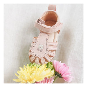 Lazare - Colette Fleur Wildleder Sandalen mit Stickerei | Puderrosa