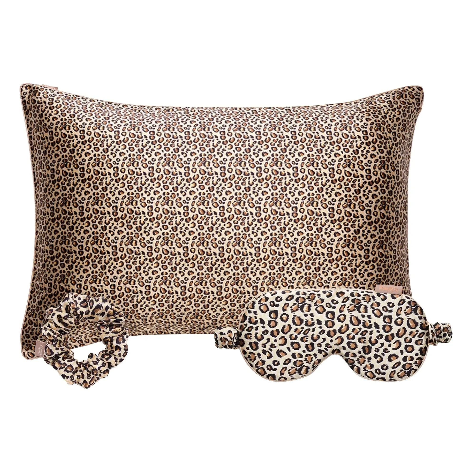 Emily's Pillow - Schlafset aus Maulbeerseide mit Leopardenmuster