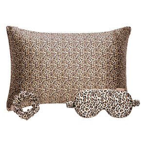 Emily's Pillow - Schlafset aus Maulbeerseide mit Leopardenmuster