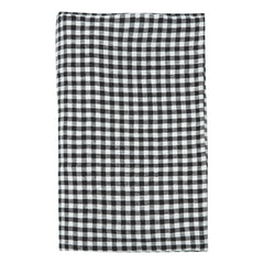 Gabrielle Paris - Gingham-Gewaschene Leinen-Tischdecke | Schwarz