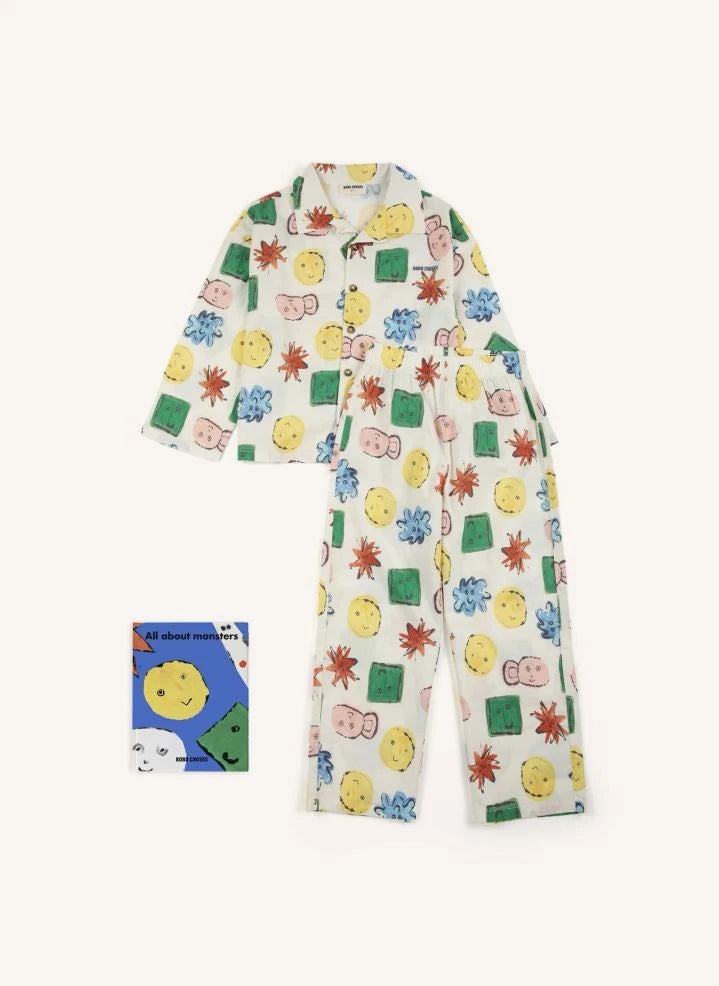 Bobo Choses - Besticktes Hemd- und Hosen-Set aus Bio-Baumwolle | Ecru