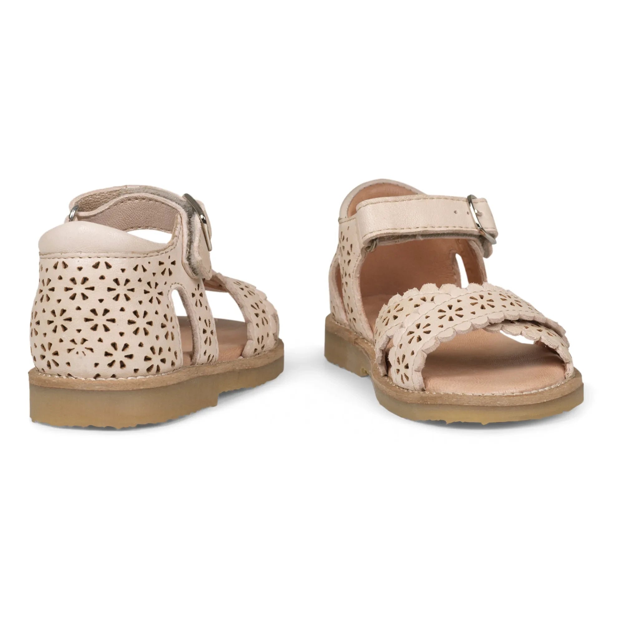 Petit Nord - Gekreuzte Sandalen mit Blumenmuster | Creme