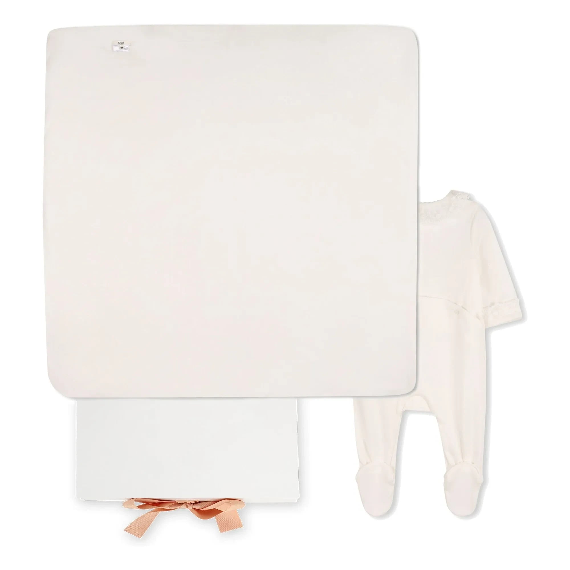 Chloé - Bio-Baumwoll-Schlafanzug und Decke Set | Weiß