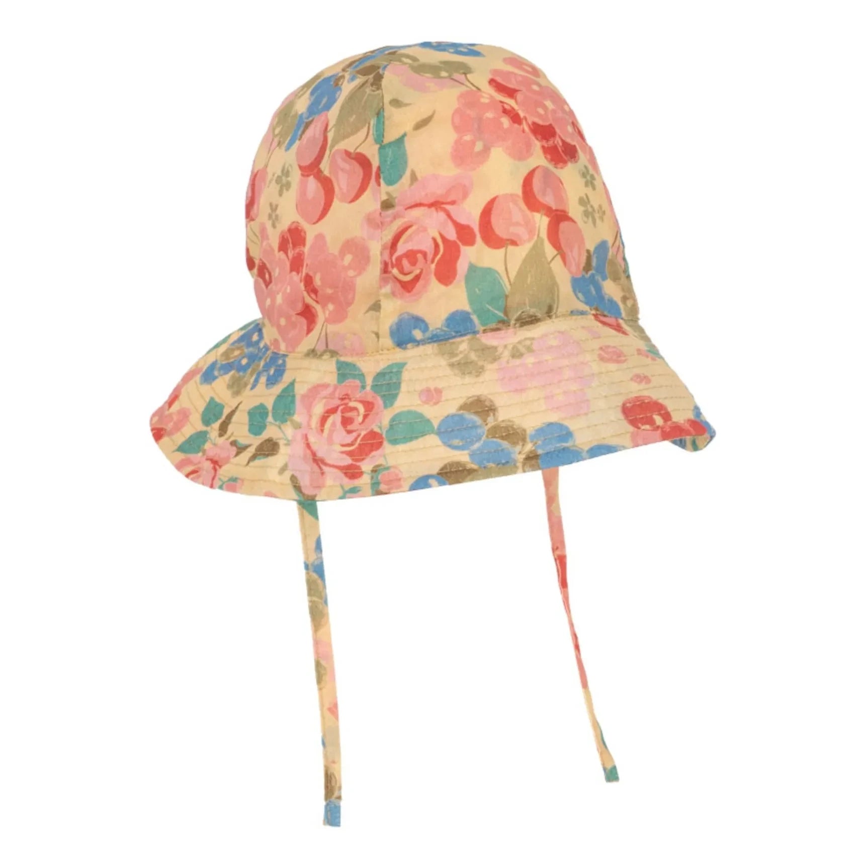 Konges Sløjd - Pacey Mütze aus Bio-Baumwolle mit Blumenmuster | Beige