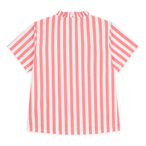 Petit Bateau - Gestreifte Bluse aus Bio-Baumwolle | Koralle