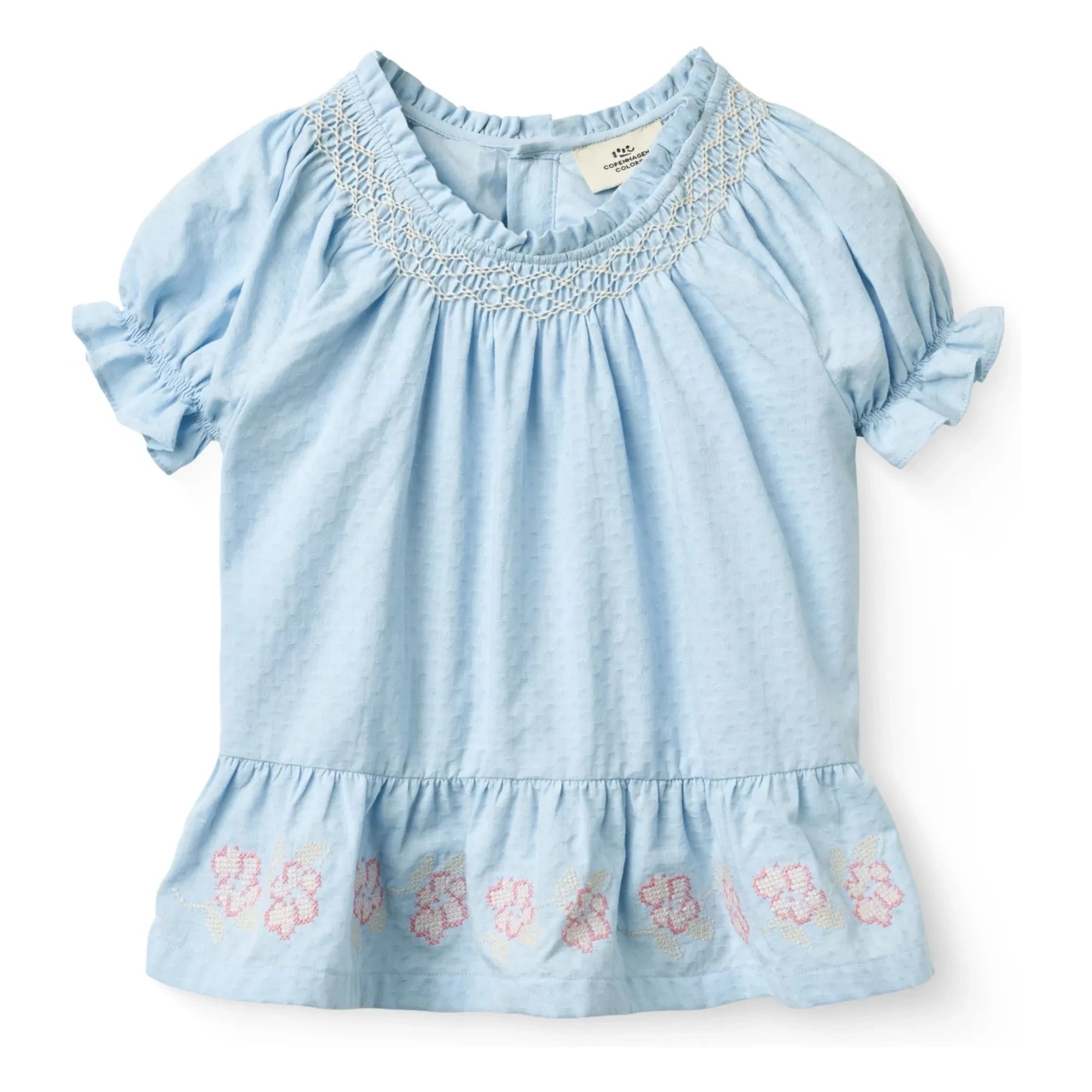 Copenhagen Colors - Bio-Baumwoll Spitzenbluse | Hellblau