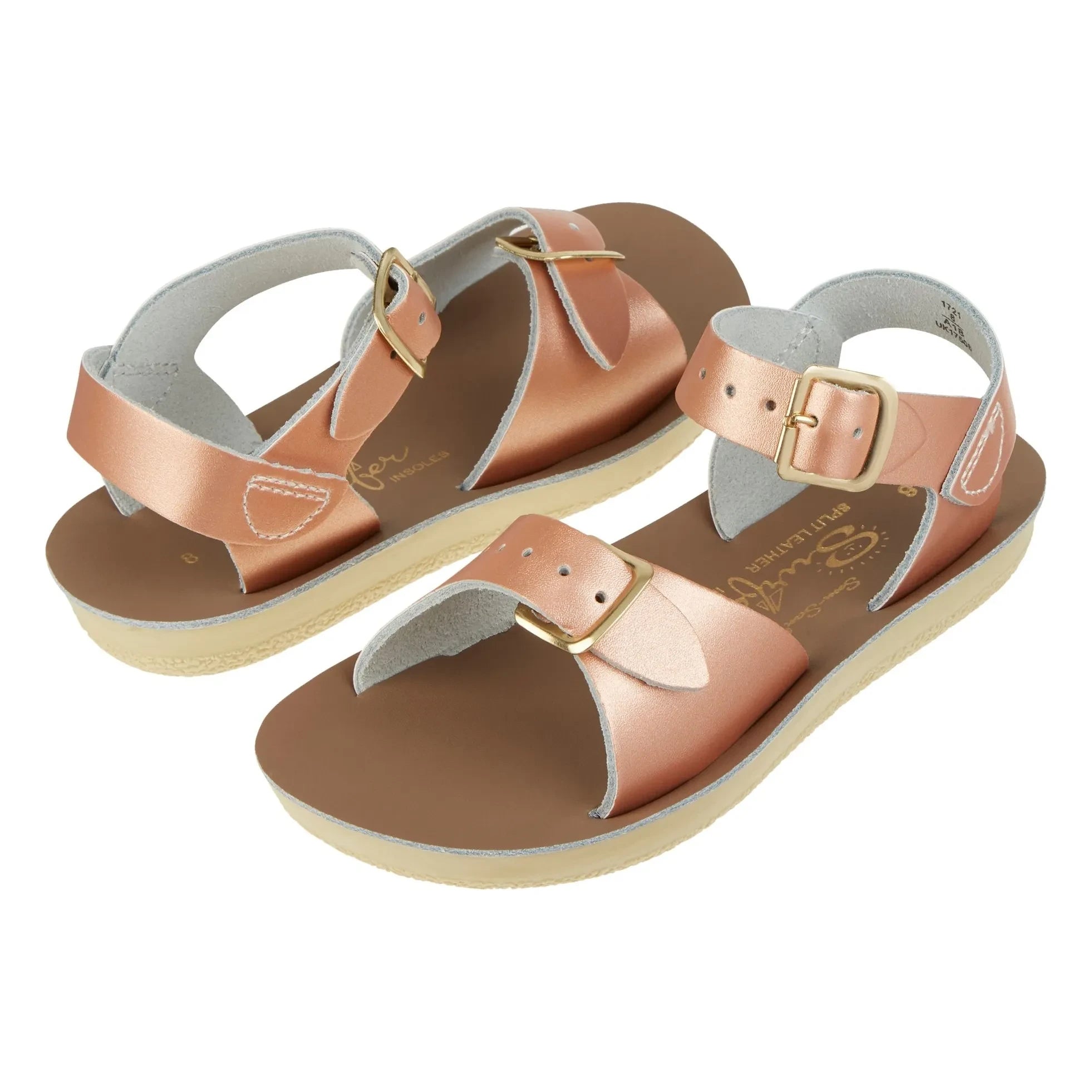 Salt-Water - Wasserdichte Surfer Ledersandalen | Roségold