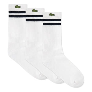 Lacoste – 3 Paar Socken aus Bio-Baumwolle mit Logo | Weiß