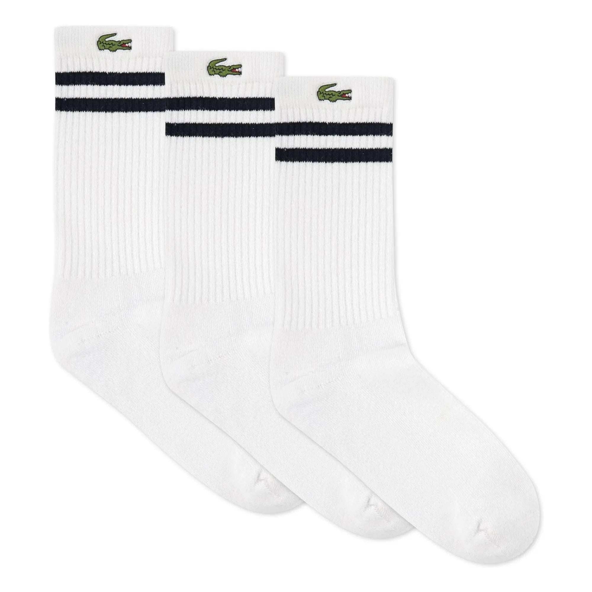 Lacoste – 3 Paar Socken aus Bio-Baumwolle mit Logo | Weiß
