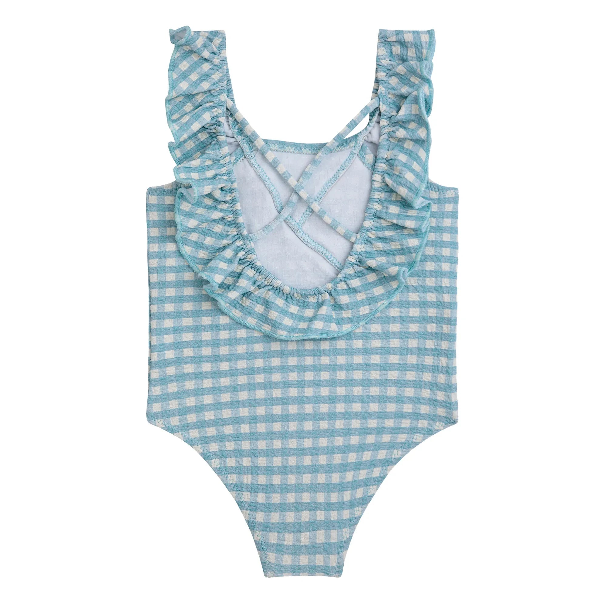 Bobo Choses - Vichy Einteiliger Badeanzug | Hellblau
