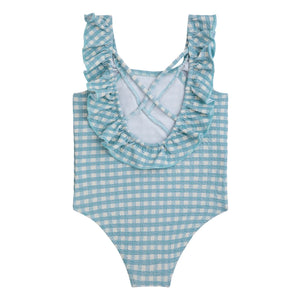 Bobo Choses - Vichy Einteiliger Badeanzug | Hellblau