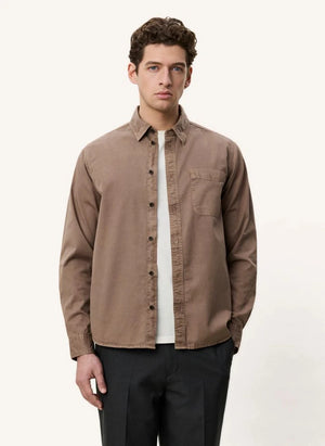 Les Deux - Düz Renkli Gömlek | Koyu Bej