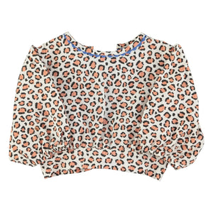 Piupiuchick - Bio-Baumwoll-Crop-Bluse mit Leopardenmuster | Ecru